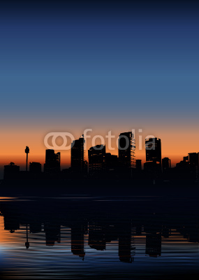 vector illustration of a city in early morning