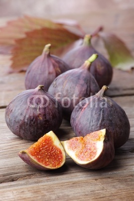 Figs on wooden rustic background