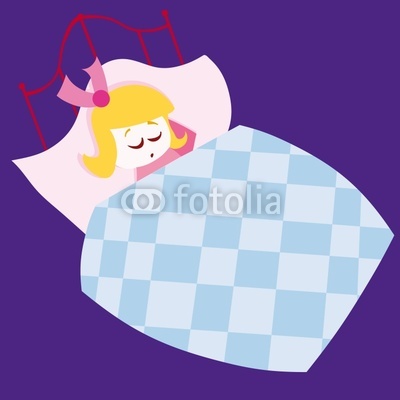 girl sleeping in his bed vector illustration cartoon