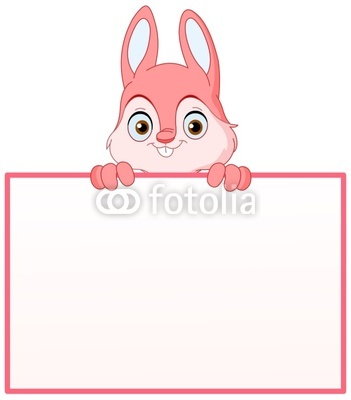 Bunny holding a sign