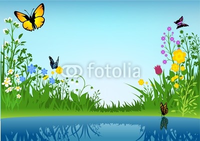 Small Lake and Butterflies