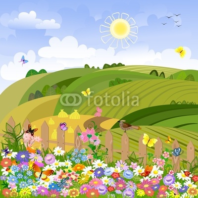 Rural landscape on a sunny day