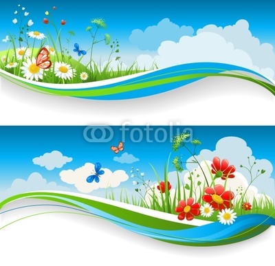 Summer floral banners