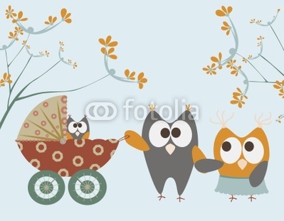 baby stroller with owls