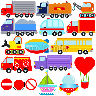 A set of cute Vector Icons : Car / Vehicles / Transportation