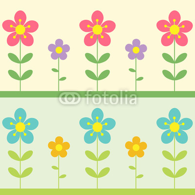 Vector background with flowers. Two variations.