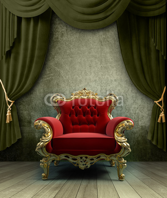 interior with a classic baroque chair