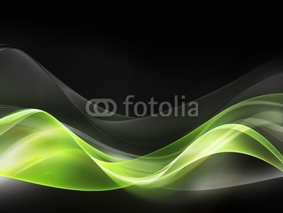 Awesome glowing green waves on black background
