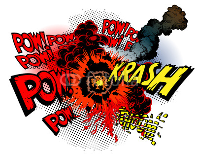 Cartoon war explosions