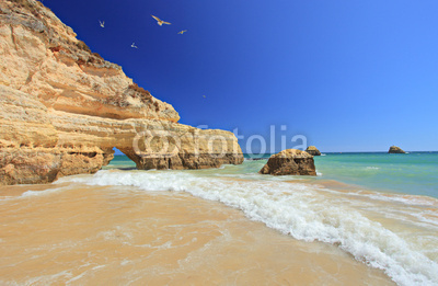 Praia da Rocha beach in Portimao, Algarve, Portugal