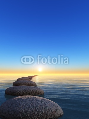 rock and sunrise