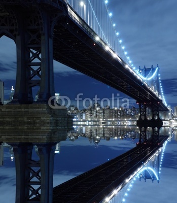 Manhattan Bridge At Night