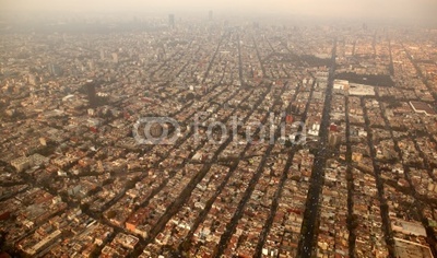 mexico df city town aerial view from airplane