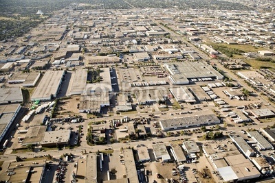 Aerial view of industrial district