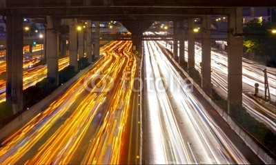 traffic in city at night