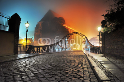 Beautiful view of the old town bridge at night