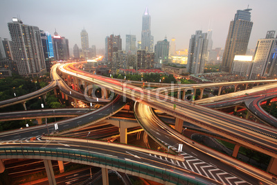 traffic in city at night