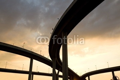 elevated express way at sunset