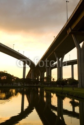 elevated express way at sunset