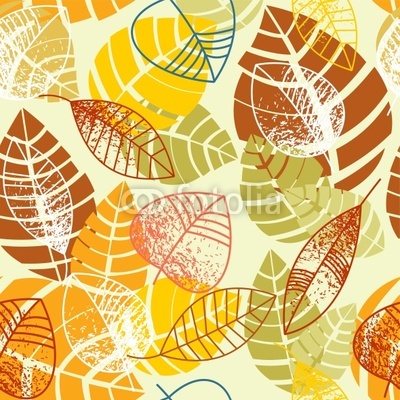Autumnal leaves seamless background