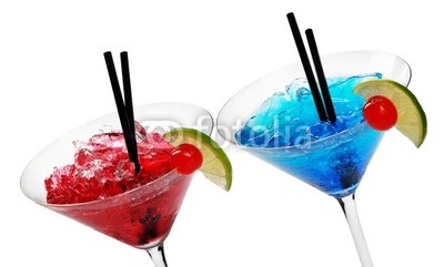 Two Alcohol Cocktails isolated on white