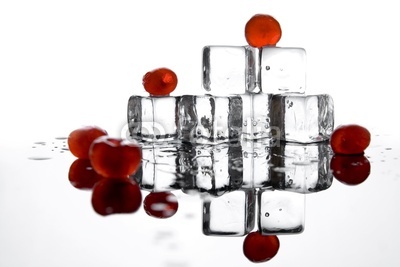 ice cubes and cherries