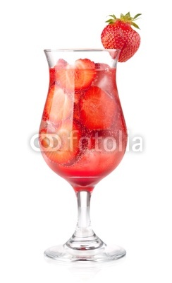 Strawberry fizz cocktail