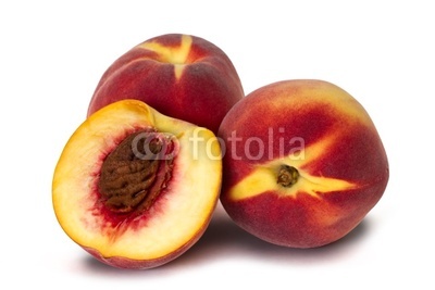 peaches on white background