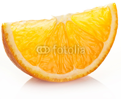 Orange slice on a white background.