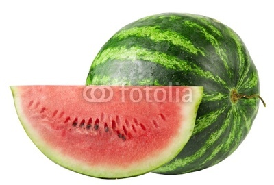 Studio shot of a flawless whole watermelon isolated on pure whit