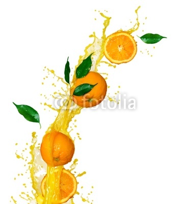 Orange juice isolated on white