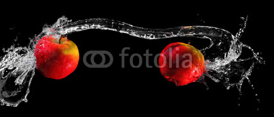 Apples in water swirl