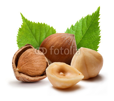 Hazelnuts and leafs