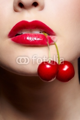 girl with cherry