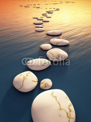 step stones sunset