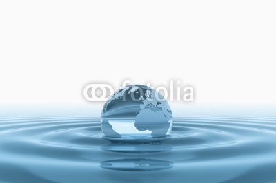 world globe and water