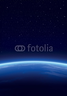 Galaxy with stars, horizon background