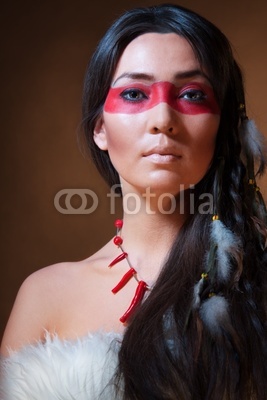 American Indian with face camouflage