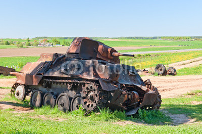 WWII battle tank wreck