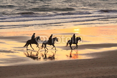 ausreiten bei sonnenuntergang