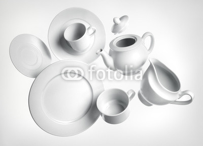 Vajilla platos tazas blancos porcelana