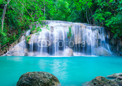 Waterfall in deep forest of Erawan National Park